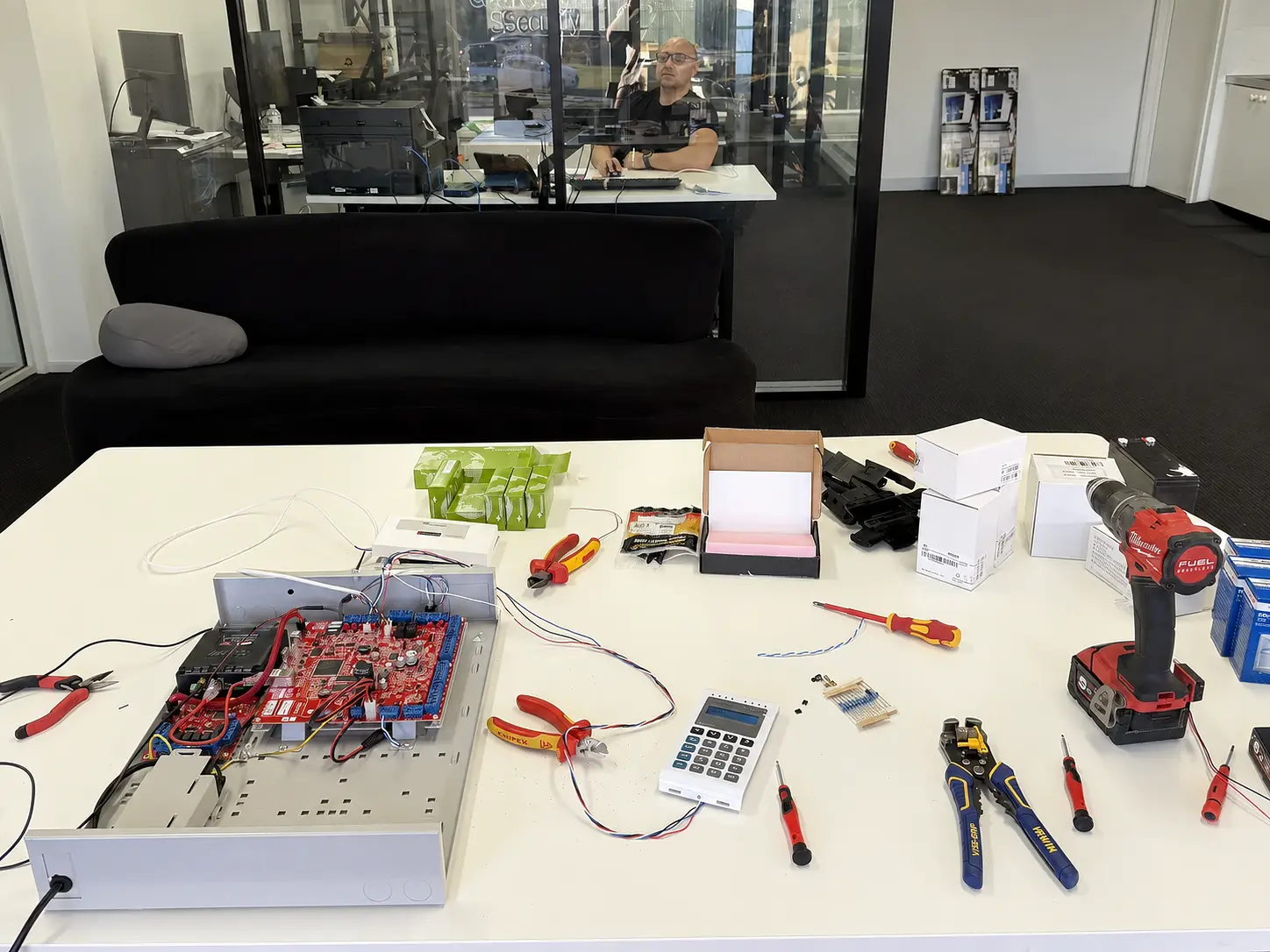 Security control hardware, tools and components arranged for off-site preparation